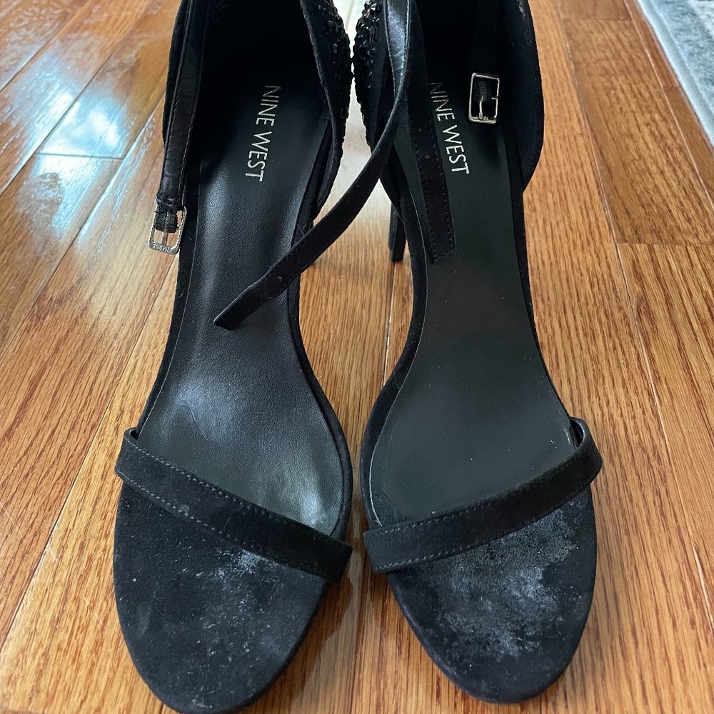 Nine West Black Strappy High Heels SZ 9.5 M